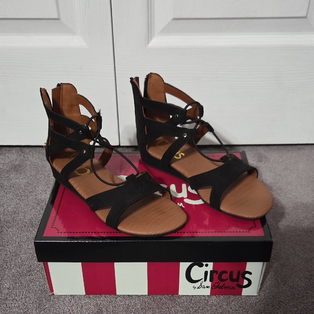 Circus by Sam Edelman Black Gladiator Sandals Girls Size 2